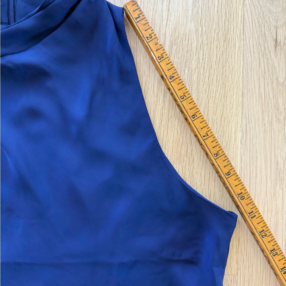 House of Harlow 1960 high neck back zip flattering top royal blue size large - Picture 4 of 7